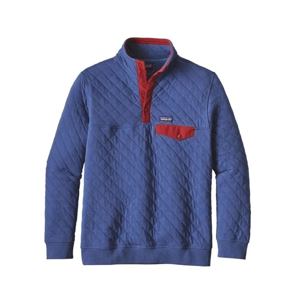 Patagonia Cotton Quilt Snap-T Pullover Blue Red XL